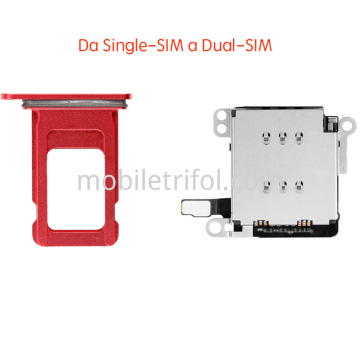 iPhone XR Flex Dual-SIM+Tray, Change Single-SIM to Dual-SIM Rosso