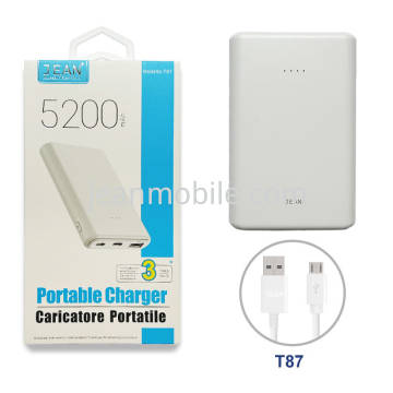 Powerbank 5200mAh T87 Bianco Blister