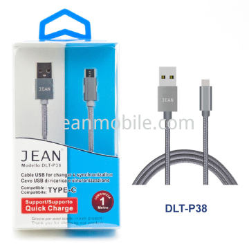 USB-C金属编织快充数据线 深灰 100CM 带包装