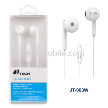 3.5mm Jack Stereo Headset with Microphone JT-003 White Blister