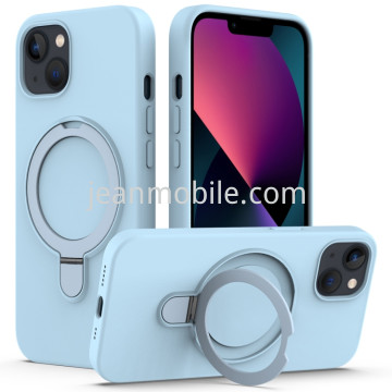 Skin Feel Ring Holder Magsafe Case for iPhone 15 Blue