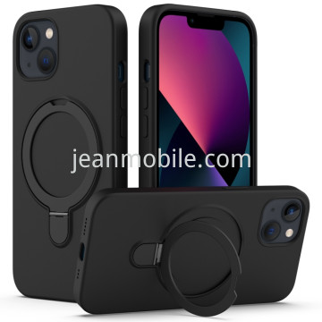 Skin Feel Ring Holder Magsafe Case for iPhone 14 Nero