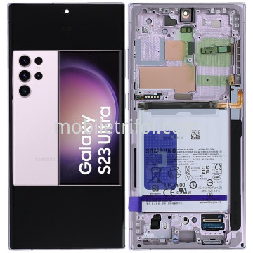 Samsung S23 Ultra S918 售后总成+电池 紫罗兰色