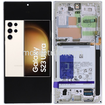 Samsung S23 Ultra S918 Service Pack Display+Batteria Bianco