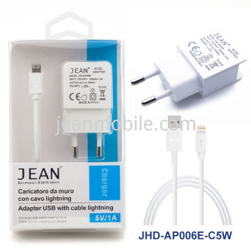 Jean 5V/1A Wall Charger With Lightning Cable AP006E-C5 Weiß