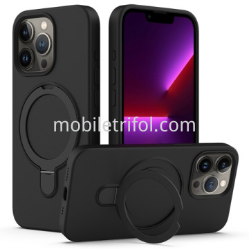 新款液态硅胶磁吸支架手机壳适用 iPhone 16 Pro Max 黑色