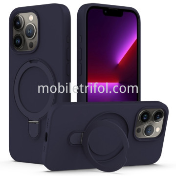 新款液态硅胶磁吸支架手机壳适用 iPhone 16 Pro Max 午夜蓝