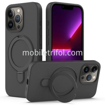 新款液态硅胶磁吸支架手机壳适用 iPhone 16 Pro Max 碳灰黑