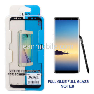 Samsung Note 8 N950 Vetro Temperato Colla Completa Bordo Nero Compatibile Nero