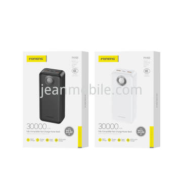 Foneng 30000mAh Power Bank (22.5W & 3 Outputs) PX102 Nero
