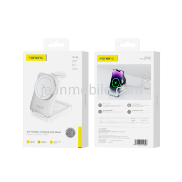FONENG 15W Caricatore Wireless 3 in 1 Fast Charging CP126 Bianco