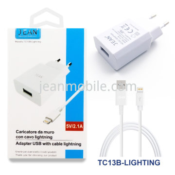 Caricatore da Muro 5V 2.1A Con Cavo Lightning  TC13B-Lightning Weiß