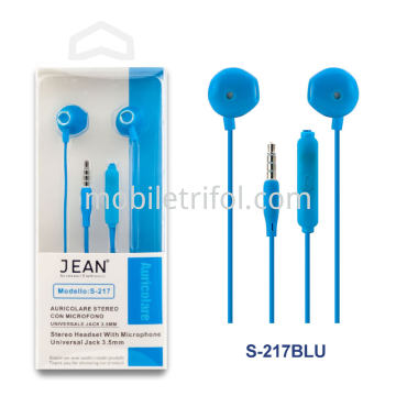 Jack 3.5mm带麦克风耳机 S-217 蓝色
